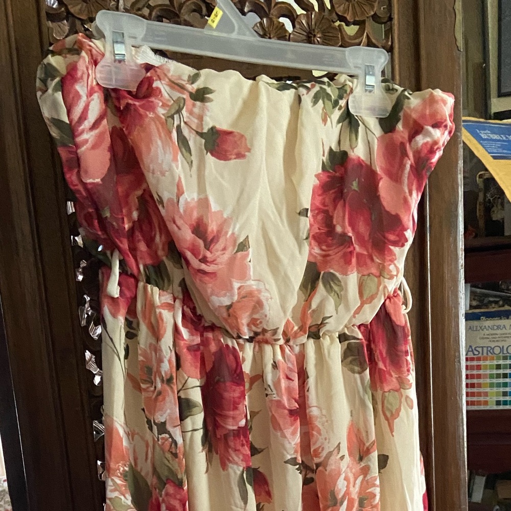 Rose print maxi dress